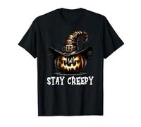 Stay Creepy Halloween Witch Pumpkin For Women Spooky Season Camiseta