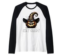 Stay Creepy Halloween Witch Pumpkin For Women Spooky Season Camiseta Manga Raglan
