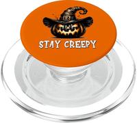 Stay Creepy Halloween Witch Pumpkin For Women Spooky Season PopSockets PopGrip para MagSafe