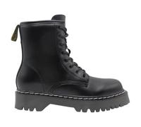 STAY - E62-1965 Botines Estilo Militar Urbano - Botín de Mujer de Piel Sintética con Suela de Pespunte Blanco y Cremallera Lateral MUJER color: BLACK talla: 36