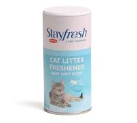 Stay Fresh - Ambientador de arena para gatos, aditivo en polvo de aroma suave para bebés, 300 g, paquete de 3