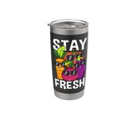Stay Fresh Veggies Personajes Hilarante Vegano Cool Vaso térmico de acero inoxidable de doble pared