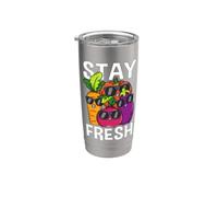 Stay Fresh Veggies Personajes Hilarante Vegano Cool Vaso térmico de acero inoxidable de doble pared