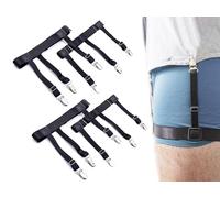 STAY GENT 2 Pares(4 piezas) de Tirantes Camisas Shirt Stays Estilo Manténgase Camisas de Vestir con Ligas Antideslizantes y Correas Ajustables, Negro