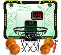 STAY GENT Canasta Baloncesto Infantil con 4 Balones y Puntuación Automática LED Decolorado Mini Canasta Baloncesto para Habitación Casa Oficina Interior Exterior Juego para 3 6 7+ Niños Adultos