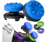 STAY GENT Joystick Thumbstick Grips para PS5 PS4 Mando, 2 Silicona Tapas Thumbstick + 3 Joystick Anillos Esponja Asistencia Control PS5 Objetivo Asistir Compatible con Joystick PS5 PS4 Accesorios Azul