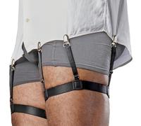 STAY GENT Shirt Stays Sujeta Camisas Hombre Estancia de Camisa, 1 Paire Ajustable Elástico Tirantes para Camisa con Pinzas Antideslizantes para Mete la Camisa en Pantalón - Policia/Militar/Negocios