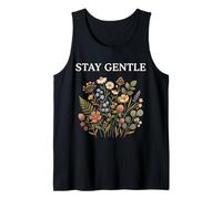 Stay Gentle Wildflower Cottagecore Calm Nature Floral Camiseta sin Mangas