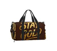 Stay Gold Quote - Bolsa de lona con compartimento para zapatos, gimnasio, fin de semana para hombres y mujeres, bolsa de viaje impermeable con bolsillo húmedo para zapatos sucios
