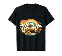 Stay Groovy Retro Sunset Hippie Estética Camiseta