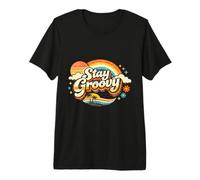 Stay Groovy Retro Sunset Hippie Estética Camiseta Premium