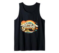 Stay Groovy Retro Sunset Hippie Estética Camiseta sin Mangas