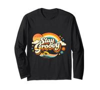 Stay Groovy Retro Sunset Hippie Estética Manga Larga