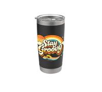 Stay Groovy Retro Sunset Hippie Estética Vaso térmico de acero inoxidable de doble pared