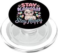 Stay Kawaii Stay Happy Cute Camisa de Alpaca con Corazones Pastel Anime PopSockets PopGrip para MagSafe