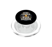 Stay Longer, Work Harder Motivación de ajetreo y Rutina PopSockets PopGrip para MagSafe