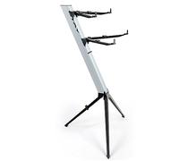 Stay Music - Serie Intruder - Soporte para teclado de dos niveles con funda de transporte - Plata