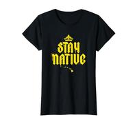 Stay Native, Islander, Tatuaje polinesio, Pinoy, Isla Born Camiseta gráfica económica, Mujer, Negro, XS