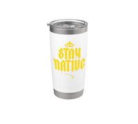 Stay Native, Islander, Tatuaje polinesio, Pinoy, Isla Born Vaso térmico de acero inoxidable de doble pared