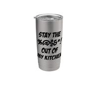 Stay Out of My Kitchen divertido cocina actitud chef vacaciones Vaso térmico de acero inoxidable de doble pared