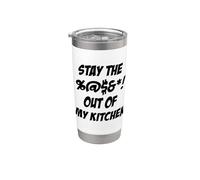 Stay Out of My Kitchen divertido cocina actitud chef vacaciones Vaso térmico de acero inoxidable de doble pared