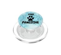 Stay Pawsitive Cute Dog Paw Print Phone Popper Blue Dog Mom PopSockets PopGrip para MagSafe