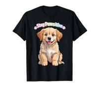 Stay Pawsitive Cute Dog Positive Quote Aesthetic Camiseta