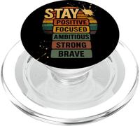 stay positive focused ambicious strong brave PopSockets PopGrip para MagSafe