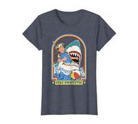 Stay Positive Shark Attack Sarcastic Retro Funny Adult Humor Camiseta, Mujer, Azul Jaspeado, 3XL