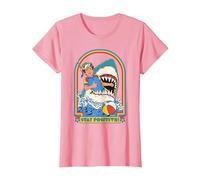 Stay Positive Shark Attack Sarcastic Retro Funny Adult Humor Camiseta, Mujer, Rosado, XXL