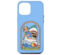 Stay Positive Shark Attack Sarcastic Retro Funny Adult Humor Carcasa para iPhone 12 Pro Max