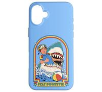 Stay Positive Shark Attack Sarcastic Retro Funny Adult Humor Carcasa para iPhone 16 Plus