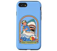 Stay Positive Shark Attack Sarcastic Retro Funny Adult Humor Carcasa para iPhone SE (2020) / 7 / 8