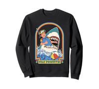 Stay Positive Shark Attack Sarcastic Retro Funny Adult Humor Sudadera