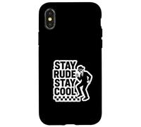 Stay Rude Stay Cool Ska Classic Two Tone Design Dancing Carcasa para iPhone X/XS
