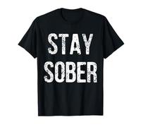 Stay Sober Motivational Recovery Bold Distressed Cita Camiseta