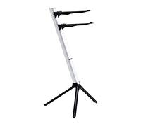 STAY - Soporte delgado para teclado de 2 niveles con brazos curvados de nivel superior, color azul