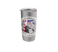 Stay Strapped Or Get Clapped Funny 4th Of July For Men Women Vaso térmico de acero inoxidable de doble pared