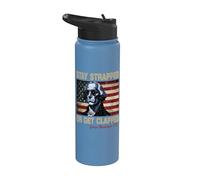 Stay Strapped Or Get Clapped George Washington 4th Of July Stainless Steel Insulated Water Bottle