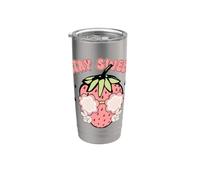 Stay Sweet Strawberry Retro Floral Humor de verano Vaso térmico de acero inoxidable de doble pared