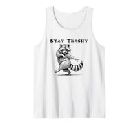 Stay Trashy Raccoon Divertido Animal Bailando Camiseta sin Mangas