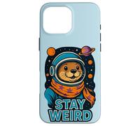 Stay Weird Astronauta Nutria Space Explorer Lindo Animal Carcasa para iPhone 16 Pro MAX