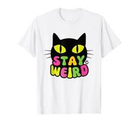 Stay Weird Black Cat Camiseta