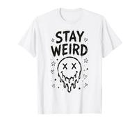 Stay Weird Creepy Smile Humor gótico Estética Espeluznante Camiseta