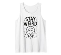 Stay Weird Creepy Smile Humor gótico Estética Espeluznante Camiseta sin Mangas