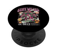 Stay Weird Mushroom Eyes Weirdcore Magic Divertido Retro Vintage PopSockets PopGrip Adhesivo