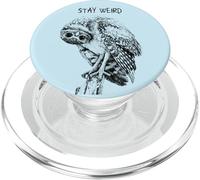 Stay Weird Owl: Divertido Diseño de Pájaro Búho con Aspecto PopSockets PopGrip para MagSafe