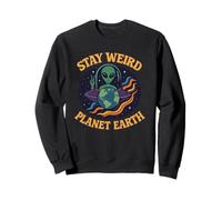 Stay Weird Planet Earth - Alien Retro Genial para los Amantes del Espacio Sudadera