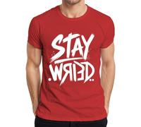 Stay Weird Skater Streetwear Hipster Vintage - Camiseta para hombre, rojo, XL