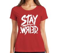 Stay Weird Skater Streetwear Hipster Vintage - Camiseta para mujer, rojo, 3XL
